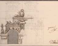Gonzaga Pietro di Gottardo Design of the Decoration for the Resurrection Gate in Moscow on the Occasion of the Coronation of Pavel I - Hermitage